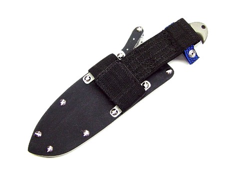 Sheath belt loop extender mounted, back view