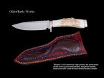 "Berger" in D2 high carbon die steel blade, nickel silver gurard and pommel, staghorn handle