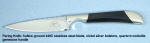 Paring knife is small and comfortable in the hand, blade is hollow ground and very thin and light