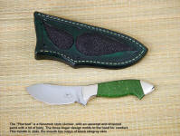 A beautiful "Pherkad" nessmuk style skinner with a Jade gemstone handle