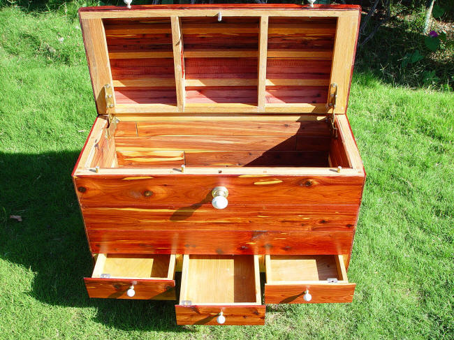 Cedar chest, interior