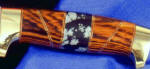 Kingwood exotic hardwood custom knife handle with snowflake obsidian gemstone